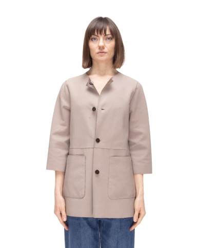 THE JACKIE Soprabito pelle donna reversibile marrone beige