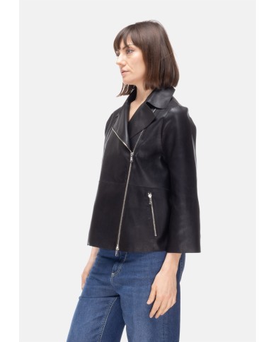 THE JACKIE Chiodo pelle donna nero