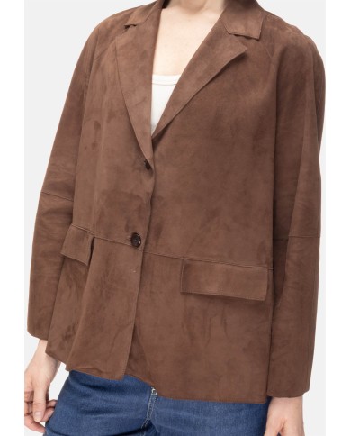 THE JACKIE Blazer suede donna marrone