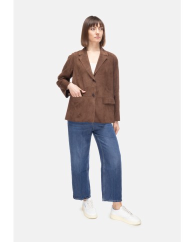 THE JACKIE Blazer suede donna marrone