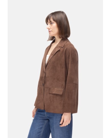 THE JACKIE Blazer suede donna marrone