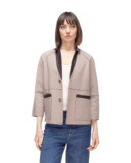 THE JACKIE Giacca pelle donna reversibile marrone beige