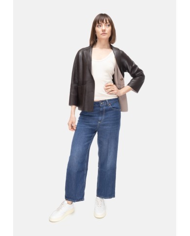 THE JACKIE Giacca pelle donna reversibile marrone beige