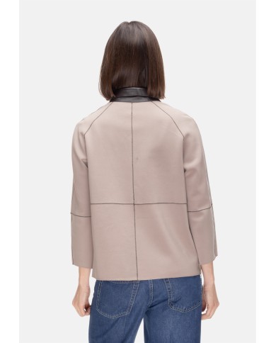 THE JACKIE Giacca pelle donna reversibile marrone beige