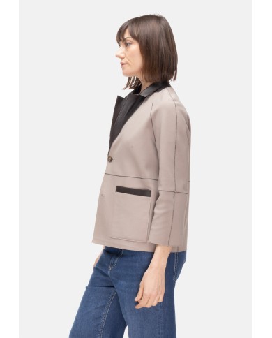 THE JACKIE Giacca pelle donna reversibile marrone beige