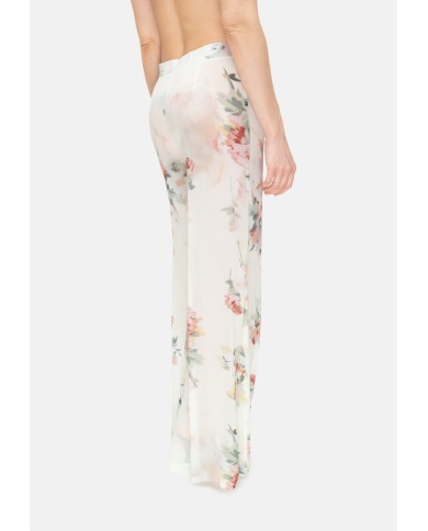 SEMI COUTURE Pantaloni donna stampa floreale verde acqua