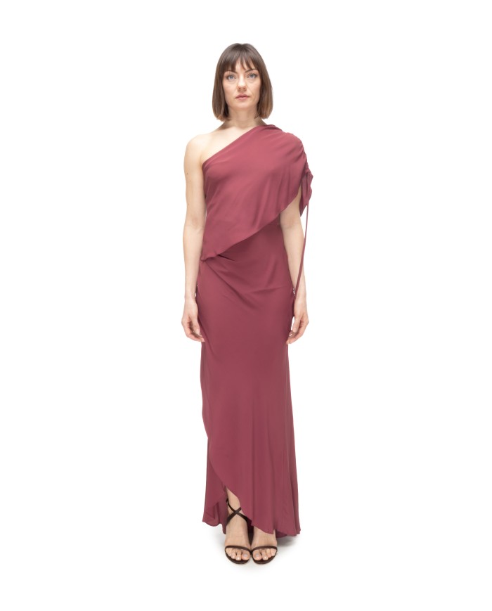 SEMI COUTURE Abito donna monospalla BORGOGNA