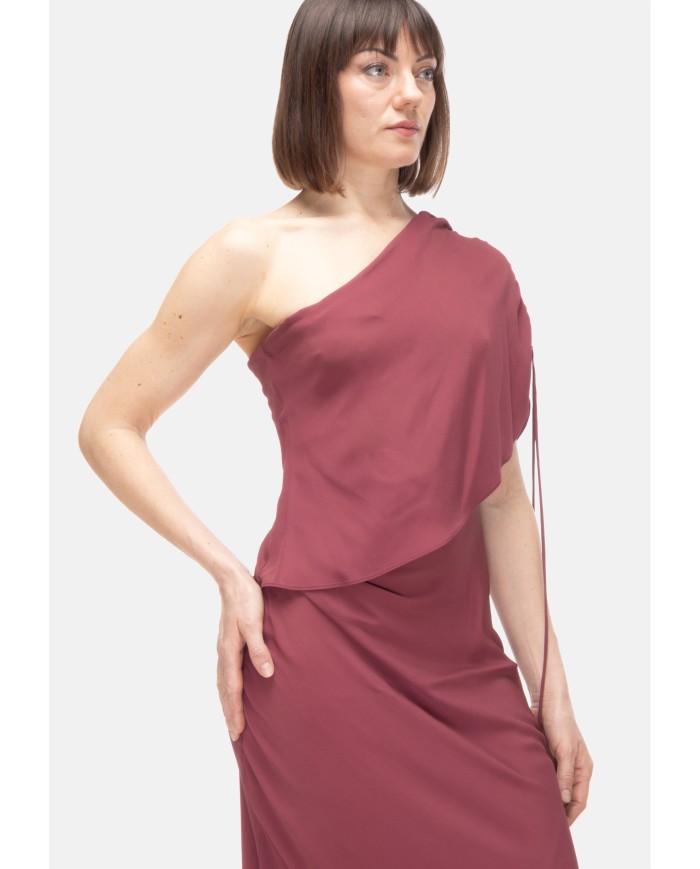 SEMI COUTURE Abito donna monospalla BORGOGNA