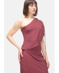 SEMI COUTURE Abito donna monospalla BORGOGNA