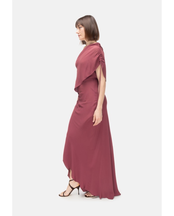 SEMI COUTURE Abito donna monospalla BORGOGNA