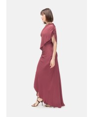 SEMI COUTURE Abito donna monospalla BORGOGNA