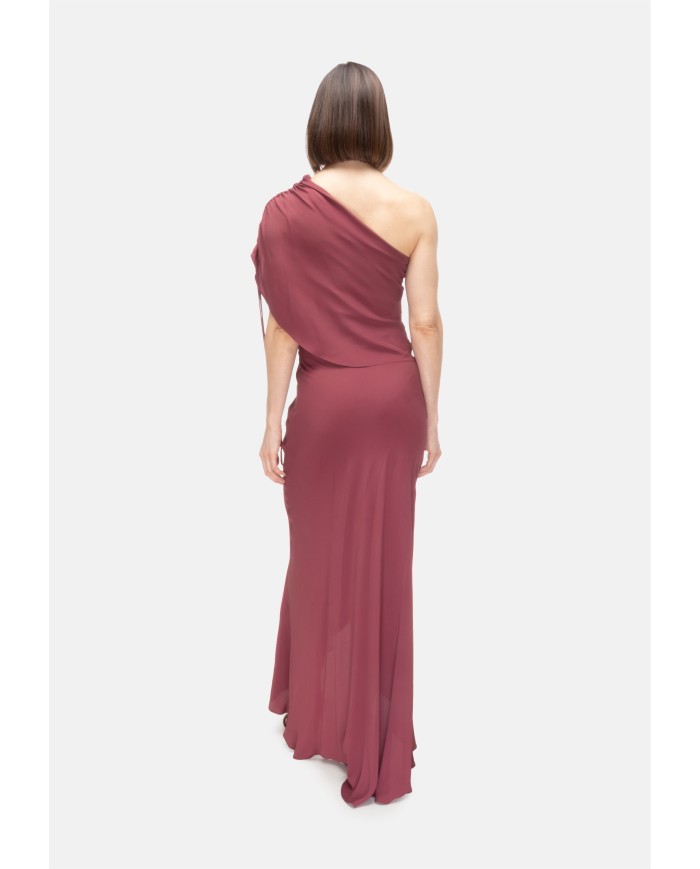 SEMI COUTURE Abito donna monospalla BORGOGNA