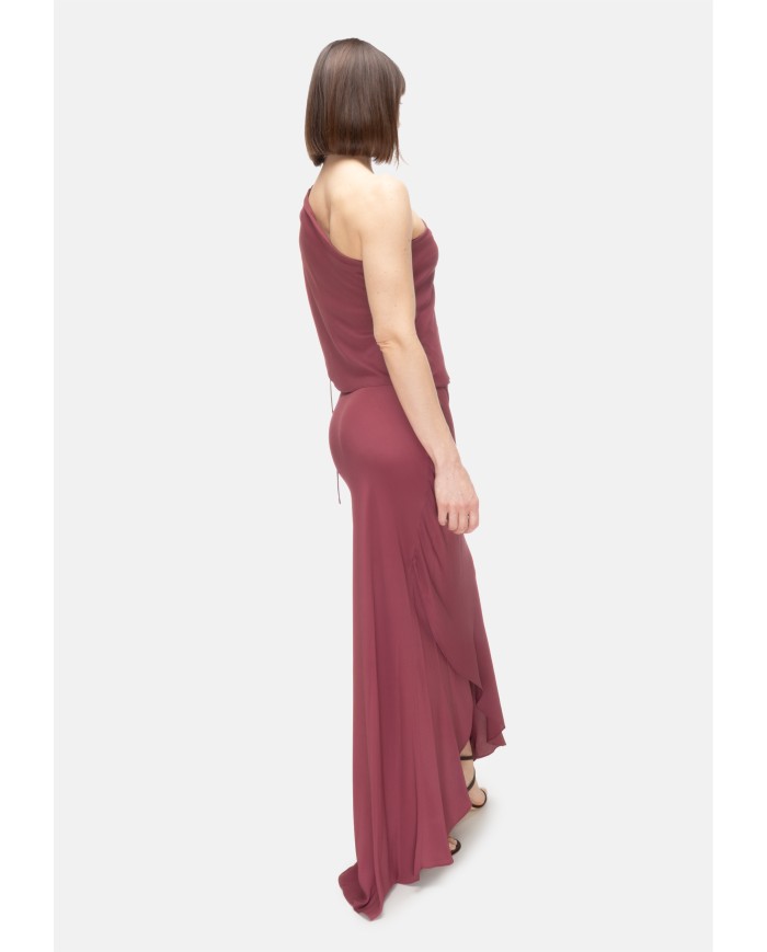 SEMI COUTURE Abito donna monospalla BORGOGNA
