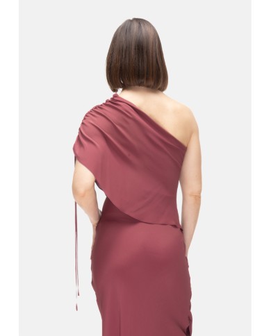 SEMI COUTURE Abito donna monospalla BORGOGNA