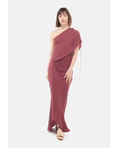 SEMI COUTURE Abito donna monospalla BORGOGNA
