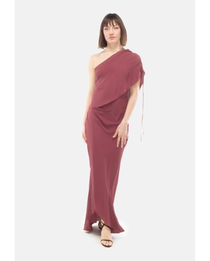 SEMI COUTURE Abito donna monospalla BORGOGNA