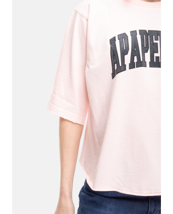 A PAPER KID T-shirt donna rosa chiaro