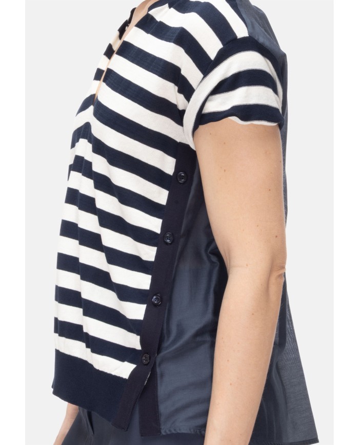 SEMI COUTURE Maglia donna righe bianca blu