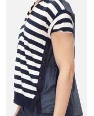 SEMI COUTURE Maglia donna righe bianca blu