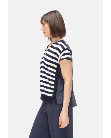 SEMI COUTURE Maglia donna righe bianca blu