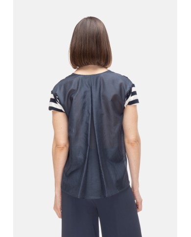 SEMI COUTURE Maglia donna righe bianca blu