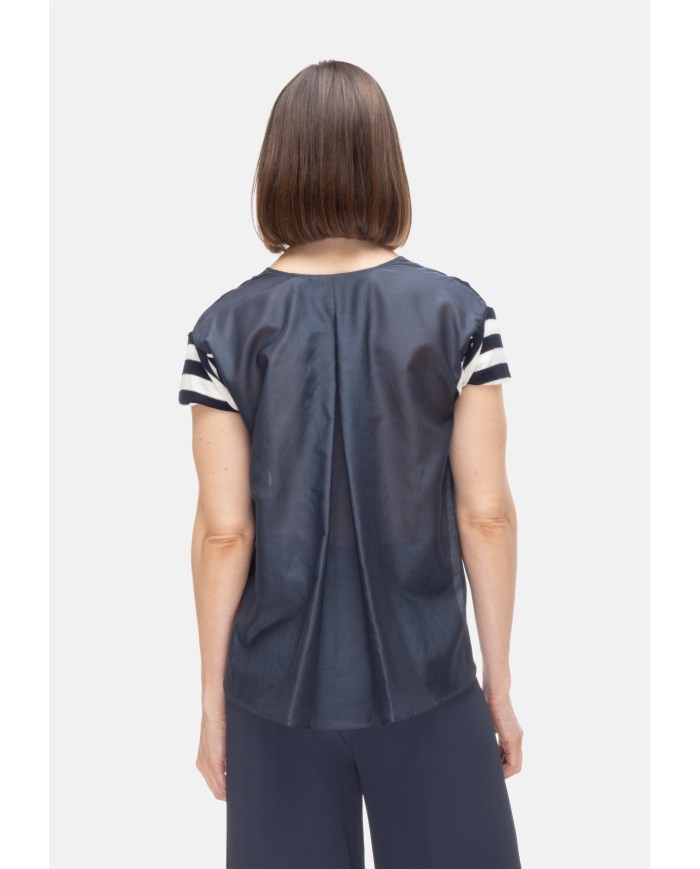 SEMI COUTURE Maglia donna righe bianca blu