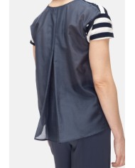 SEMI COUTURE Maglia donna righe bianca blu