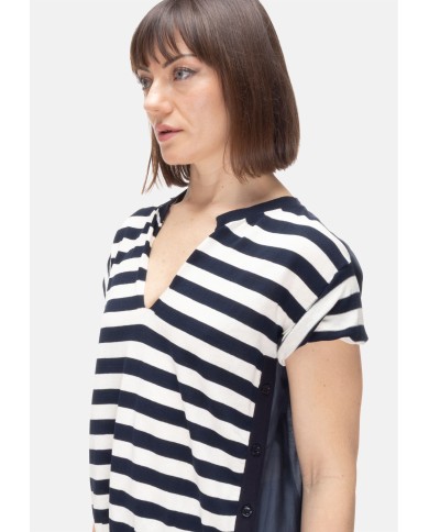 SEMI COUTURE Maglia donna righe bianca blu