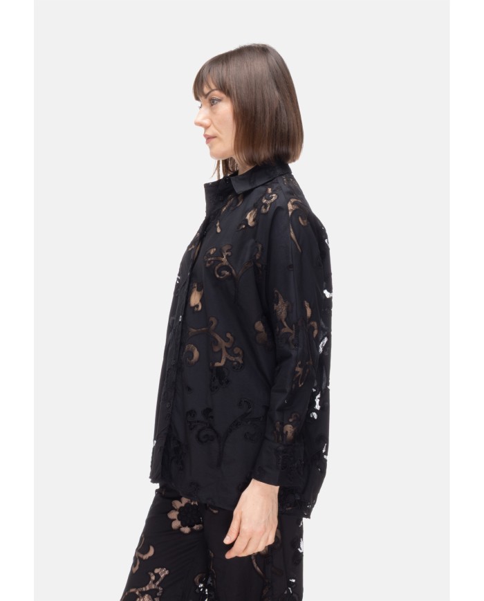 SEMI COUTURE Camicia donna pizzo Nera