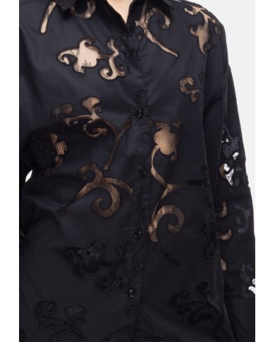 SEMI COUTURE Camicia donna pizzo Nera