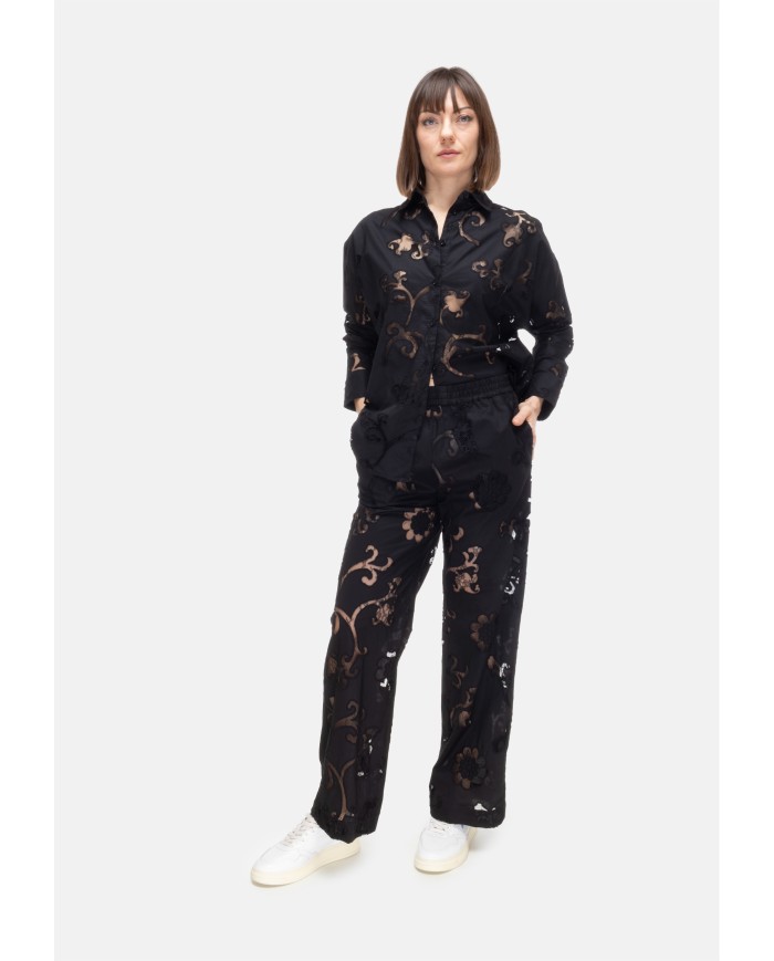 SEMI COUTURE Camicia donna pizzo Nera
