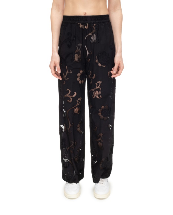 SEMI COUTURE Pantaloni donna pizzo Nero