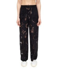 SEMI COUTURE Pantaloni donna pizzo Nero
