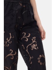 SEMI COUTURE Pantaloni donna pizzo Nero