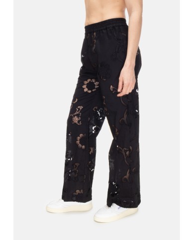 SEMI COUTURE Pantaloni donna pizzo Nero