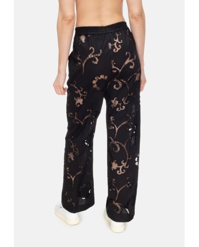 SEMI COUTURE Pantaloni donna pizzo Nero