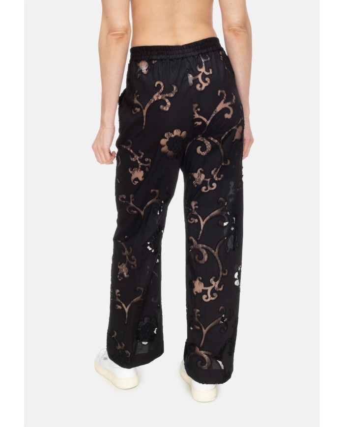 SEMI COUTURE Pantaloni donna pizzo Nero