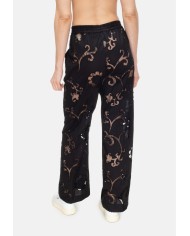 SEMI COUTURE Pantaloni donna pizzo Nero