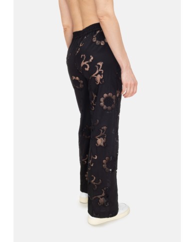 SEMI COUTURE Pantaloni donna pizzo Nero