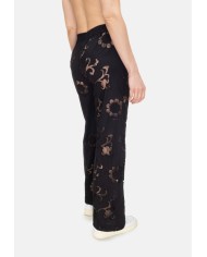 SEMI COUTURE Pantaloni donna pizzo Nero