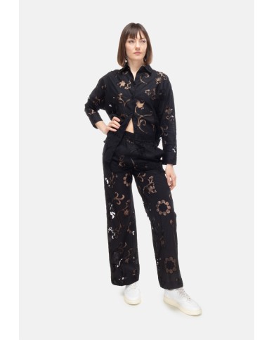 SEMI COUTURE Pantaloni donna pizzo Nero