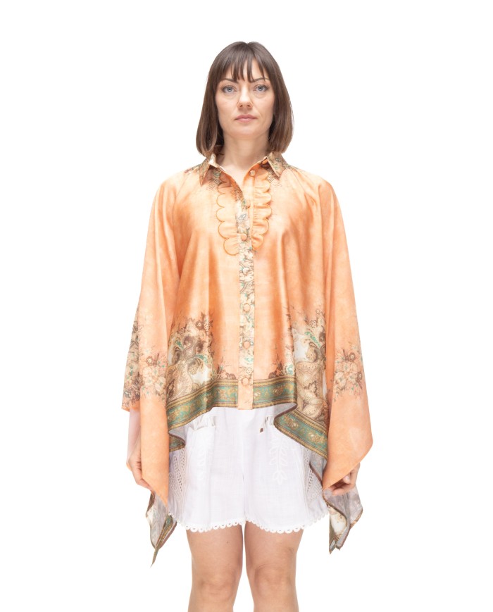 AMOSA Camicia donna poncho fantasia