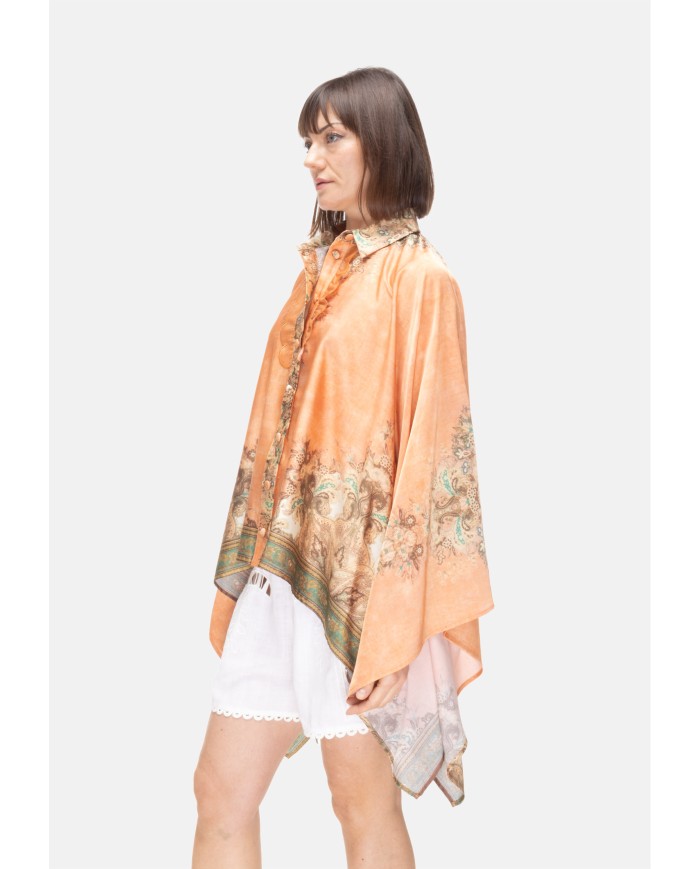 AMOSA Camicia donna poncho fantasia