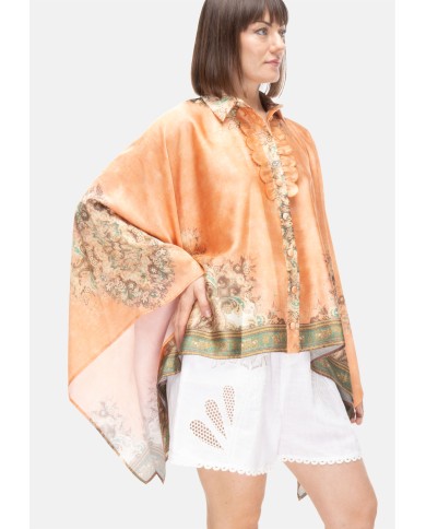 AMOSA Camicia donna poncho fantasia