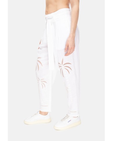 AMOSA Pantaloni donna lino Bianco