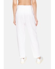 AMOSA Pantaloni donna lino Bianco