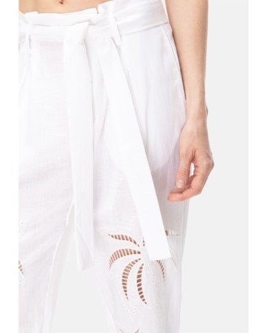 AMOSA Pantaloni donna lino Bianco