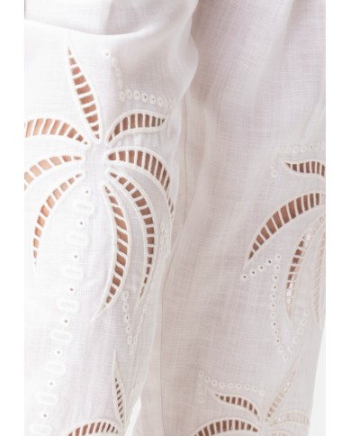 AMOSA Pantaloni donna lino Bianco
