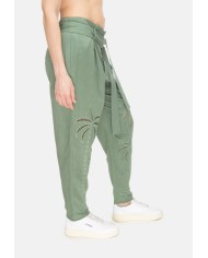 AMOSA Pantaloni donna lino Verde