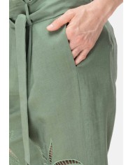 AMOSA Pantaloni donna lino Verde
